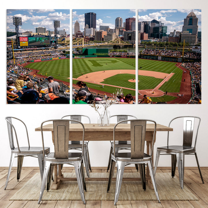 PNC Park Pittsburgh Pirates Baseball Stadium Wall Art Canvas Print, Sports Room Decor Wall Art Print, Sports Grill Bar Wall Art Print