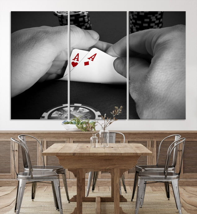 Poker Game Play Card Canvas Wall Art Giclee Print