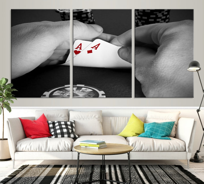 Poker Game Play Card Canvas Wall Art Giclee Print