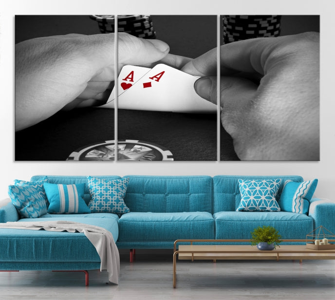 Poker Game Play Card Canvas Wall Art Giclee Print