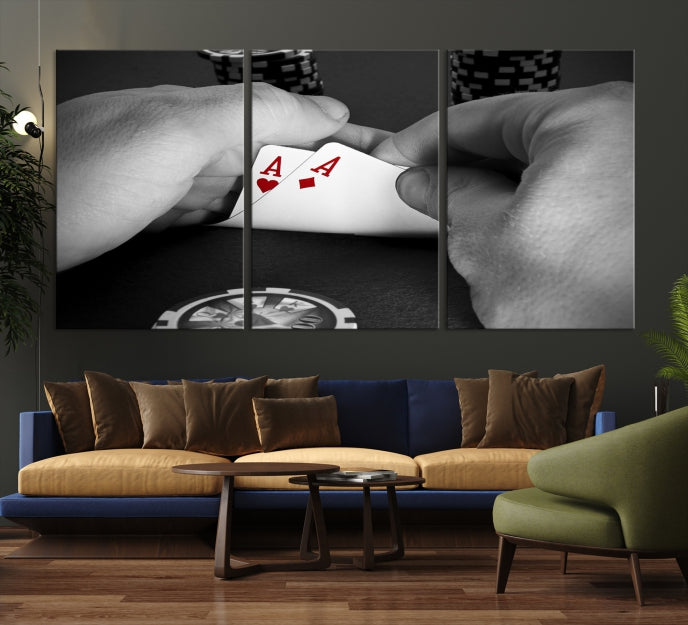 Poker Game Play Card Canvas Wall Art Giclee Print