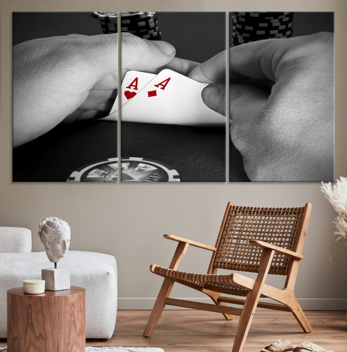 Poker Game Play Card Canvas Wall Art Giclee Print