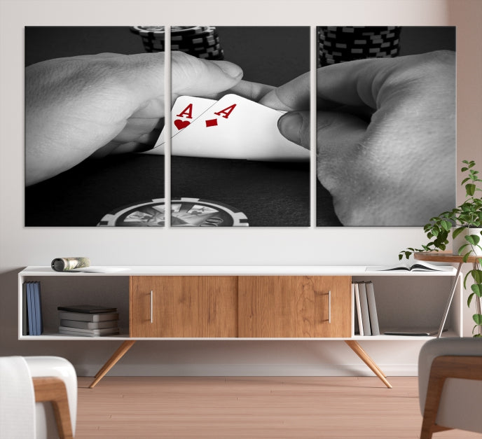 Poker Game Play Card Canvas Wall Art Giclee Print