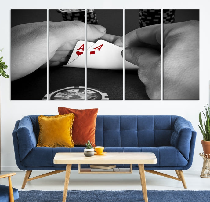 Poker Game Play Card Canvas Wall Art Giclee Print