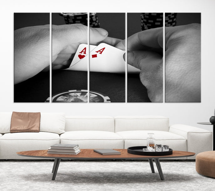 Poker Game Play Card Canvas Wall Art Giclee Print