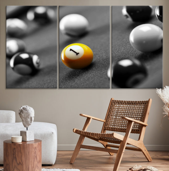 Pool Table and Billiard Balls Giclee Canvas Wall Art Print