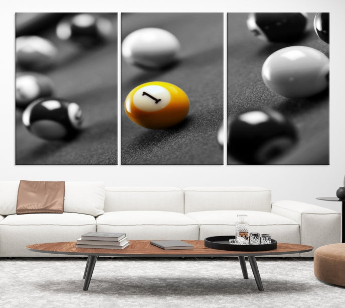 Pool Table and Billiard Balls Giclee Canvas Wall Art Print