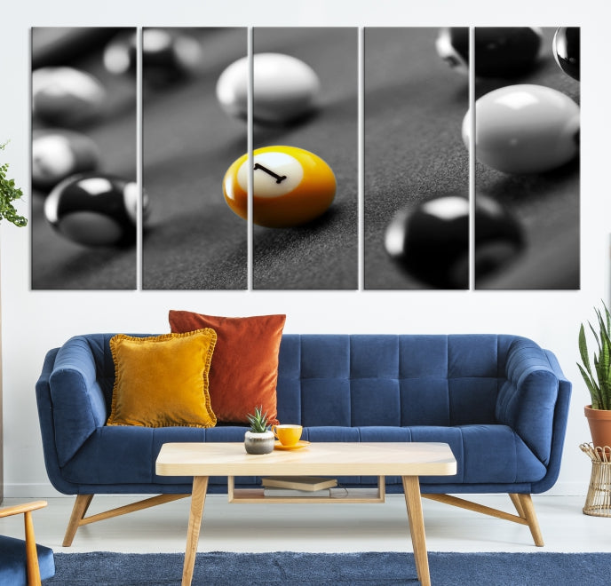 Pool Table and Billiard Balls Giclee Canvas Wall Art Print