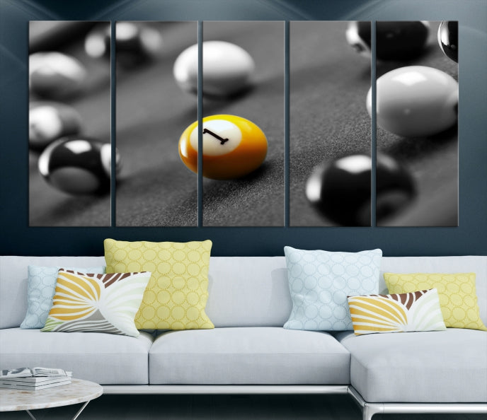 Pool Table and Billiard Balls Giclee Canvas Wall Art Print