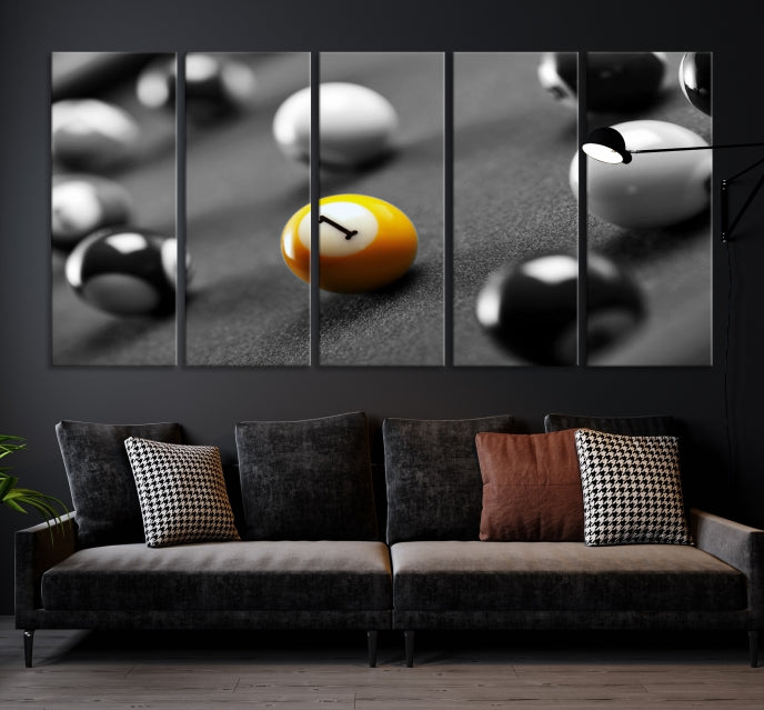 Pool Table and Billiard Balls Giclee Canvas Wall Art Print