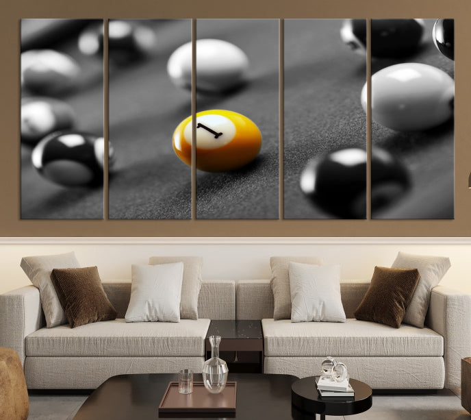 Pool Table and Billiard Balls Giclee Canvas Wall Art Print