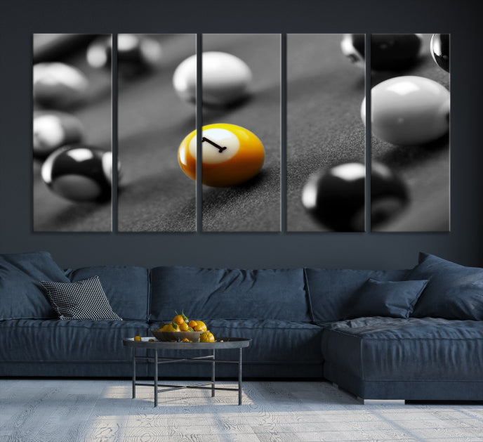 Pool Table and Billiard Balls Giclee Canvas Wall Art Print