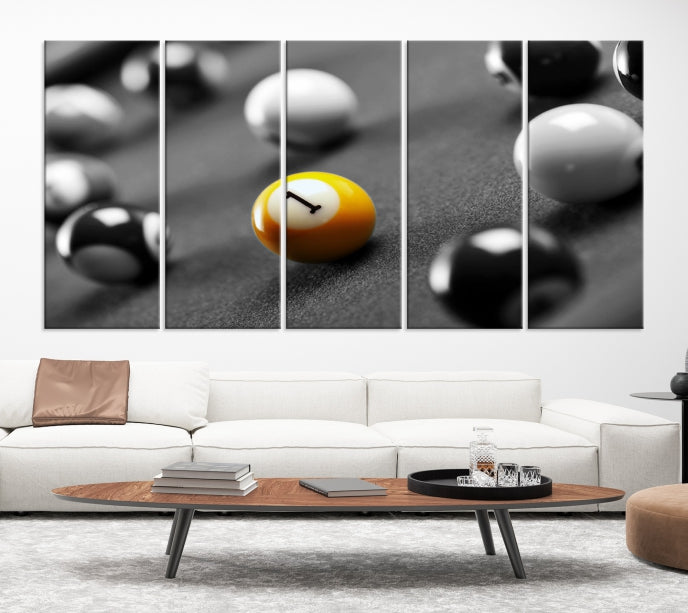 Pool Table and Billiard Balls Giclee Canvas Wall Art Print