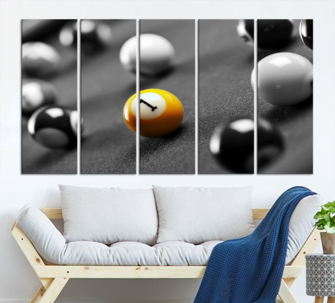 Pool Table and Billiard Balls Giclee Canvas Wall Art Print