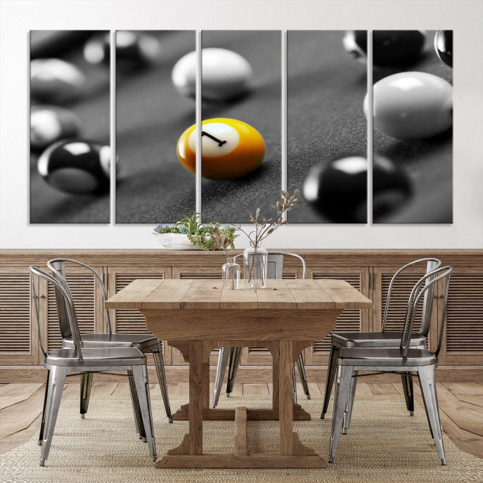 Pool Table and Billiard Balls Giclee Canvas Wall Art Print