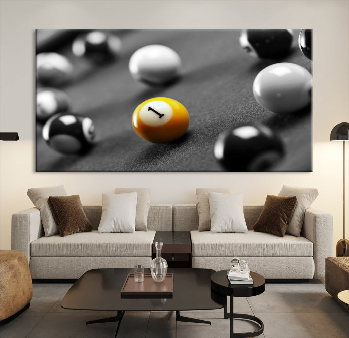 Pool Table and Billiard Balls Giclee Canvas Wall Art Print