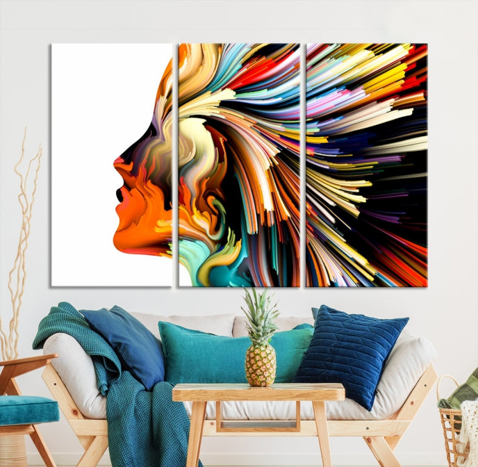 Profile Colors Psychedelic Colorful Canvas Wall Art Giclee Print