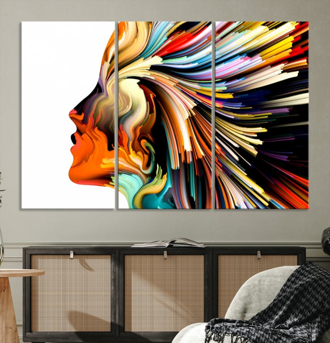 Profile Colors Psychedelic Colorful Canvas Wall Art Giclee Print