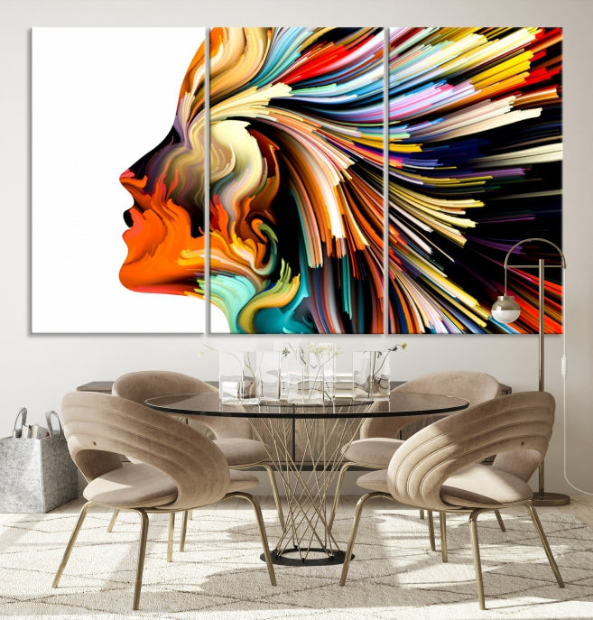 Profile Colors Psychedelic Colorful Canvas Wall Art Giclee Print