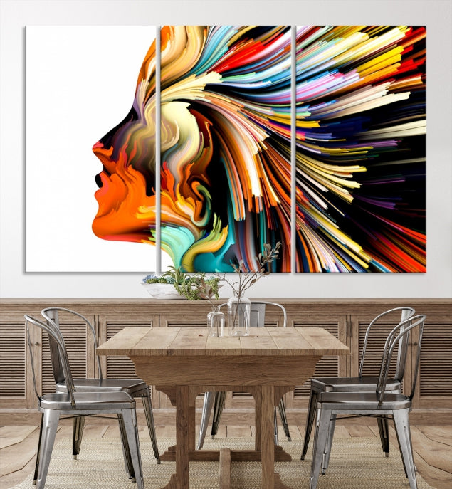 Profile Colors Psychedelic Colorful Canvas Wall Art Giclee Print