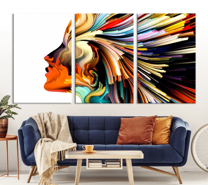 Profile Colors Psychedelic Colorful Canvas Wall Art Giclee Print