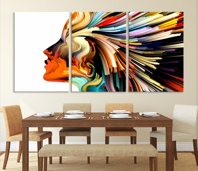 Profile Colors Psychedelic Colorful Canvas Wall Art Giclee Print