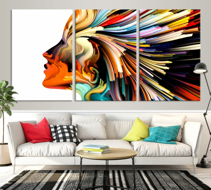 Profile Colors Psychedelic Colorful Canvas Wall Art Giclee Print