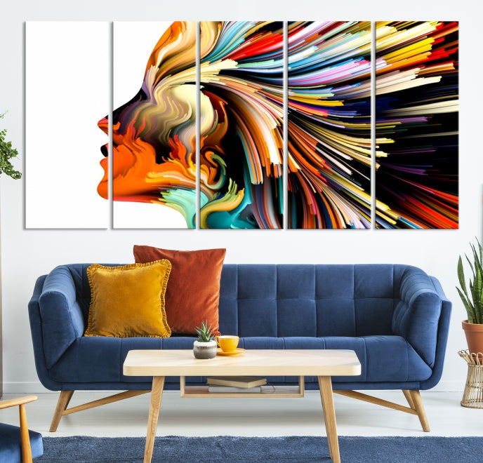 Profile Colors Psychedelic Colorful Canvas Wall Art Giclee Print