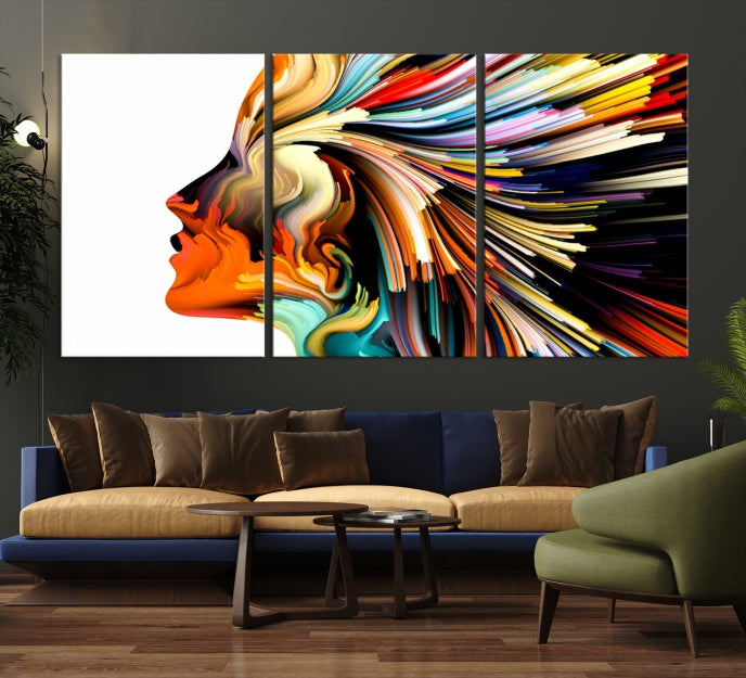 Profile Colors Psychedelic Colorful Canvas Wall Art Giclee Print