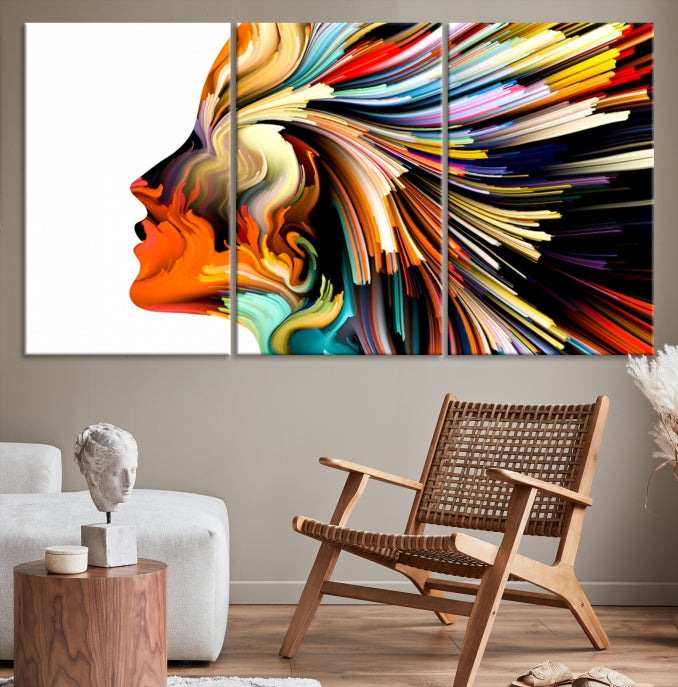 Profile Colors Psychedelic Colorful Canvas Wall Art Giclee Print