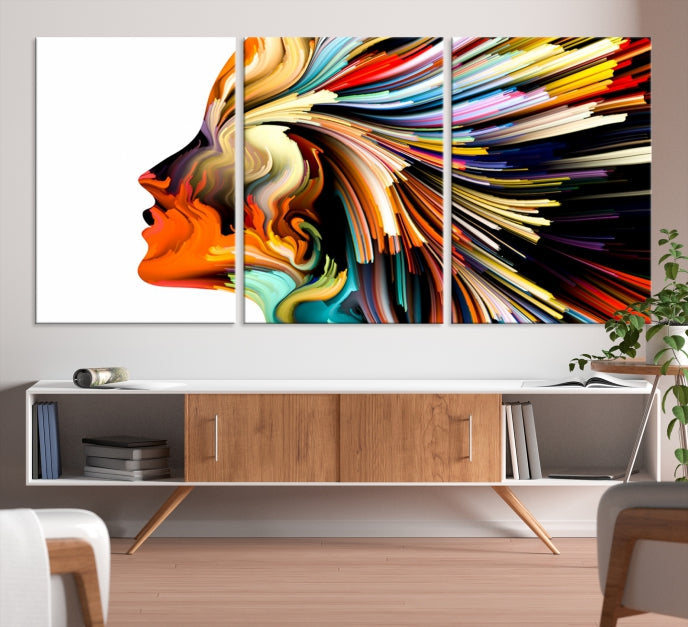 Profile Colors Psychedelic Colorful Canvas Wall Art Giclee Print