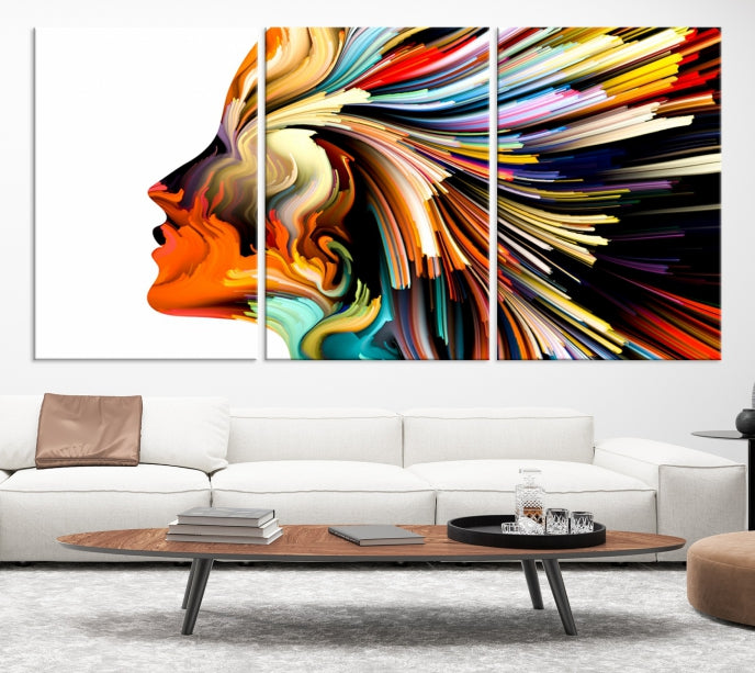 Profile Colors Psychedelic Colorful Canvas Wall Art Giclee Print