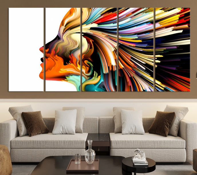 Profile Colors Psychedelic Colorful Canvas Wall Art Giclee Print