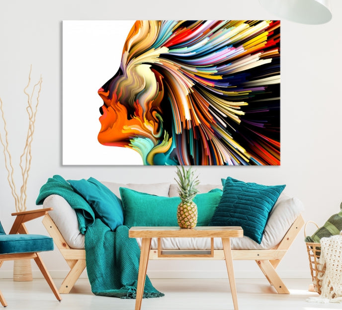 Profile Colors Psychedelic Colorful Canvas Wall Art Giclee Print