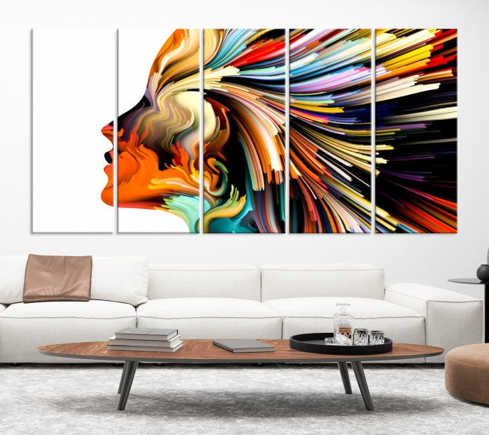 Profile Colors Psychedelic Colorful Canvas Wall Art Giclee Print