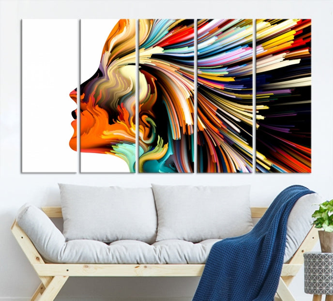 Profile Colors Psychedelic Colorful Canvas Wall Art Giclee Print