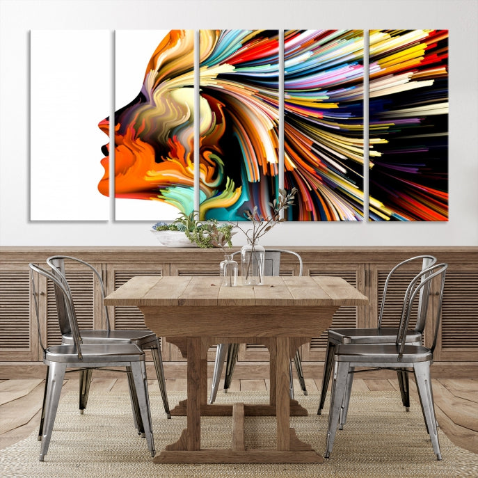 Profile Colors Psychedelic Colorful Canvas Wall Art Giclee Print