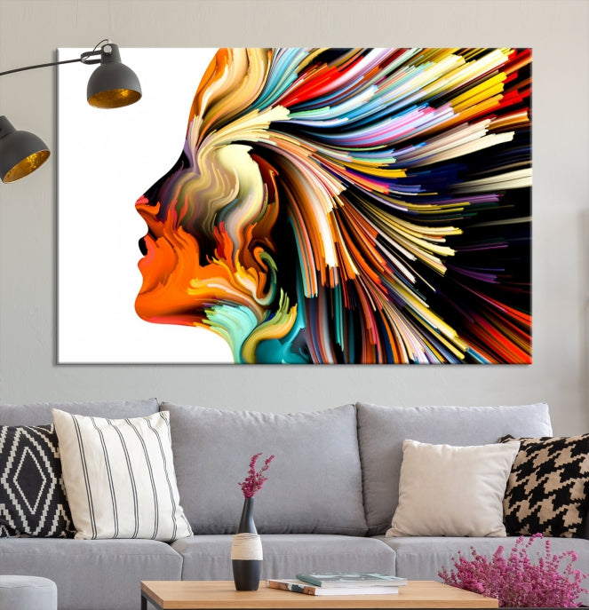 Profile Colors Psychedelic Colorful Canvas Wall Art Giclee Print