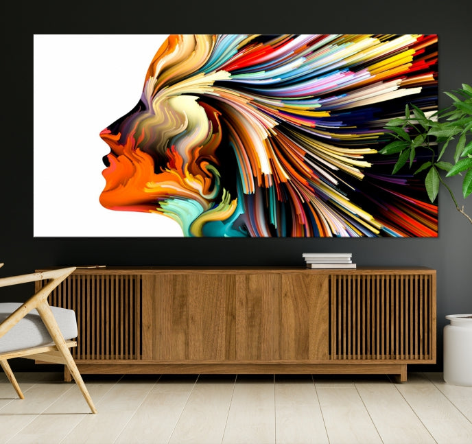 Profile Colors Psychedelic Colorful Canvas Wall Art Giclee Print