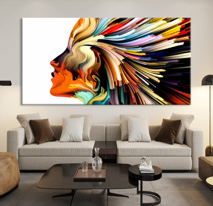 Profile Colors Psychedelic Colorful Canvas Wall Art Giclee Print