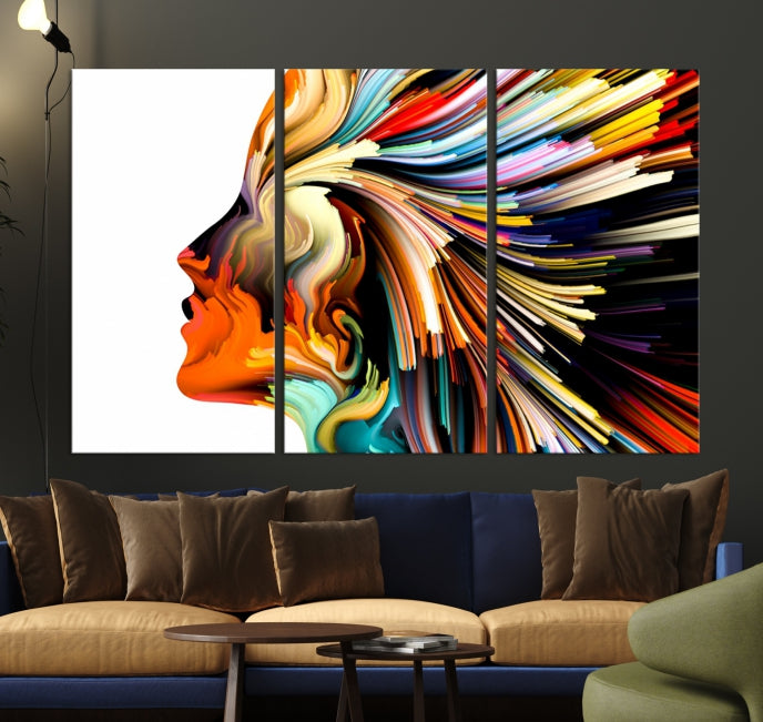 Profile Colors Psychedelic Colorful Canvas Wall Art Giclee Print