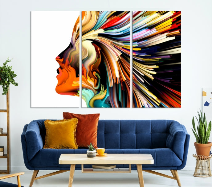 Profile Colors Psychedelic Colorful Canvas Wall Art Giclee Print