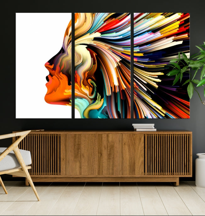 Profile Colors Psychedelic Colorful Canvas Wall Art Giclee Print