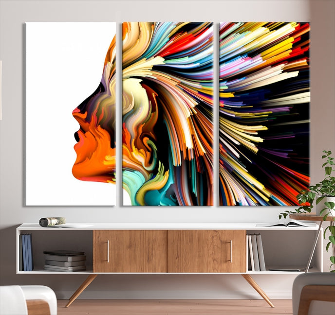 Profile Colors Psychedelic Colorful Canvas Wall Art Giclee Print