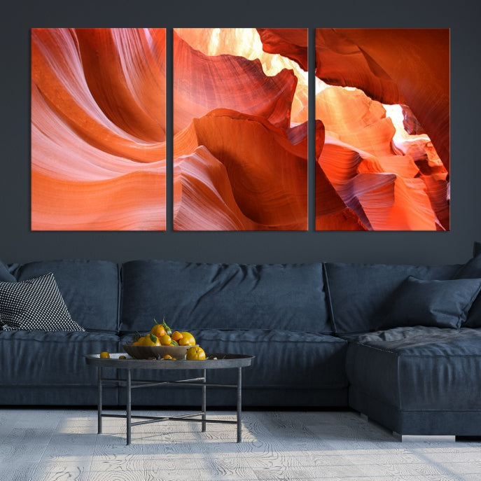 Red Wave Shape Rock Formation Antelope Large Canvas Wall Art Canvas Print