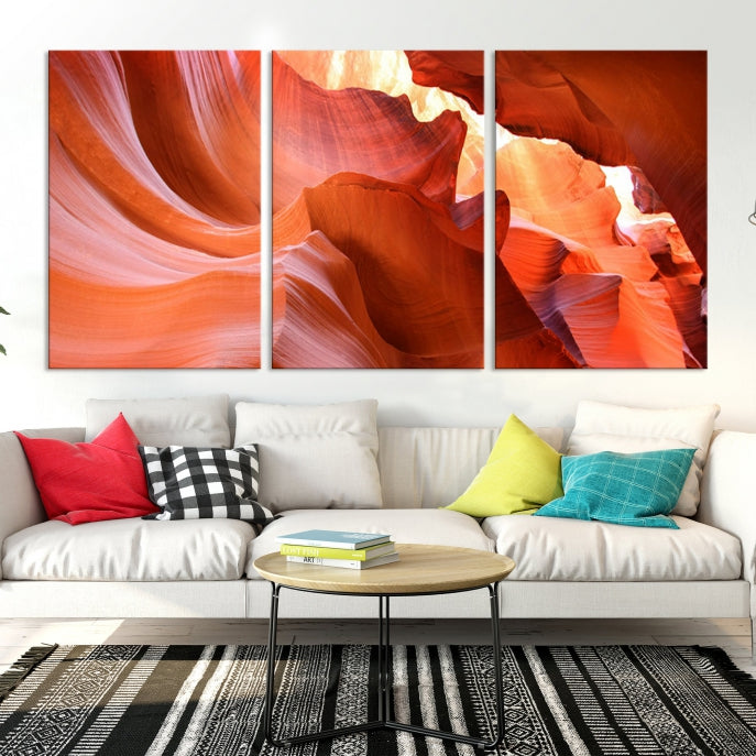 Red Wave Shape Rock Formation Antelope Large Canvas Wall Art Canvas Print