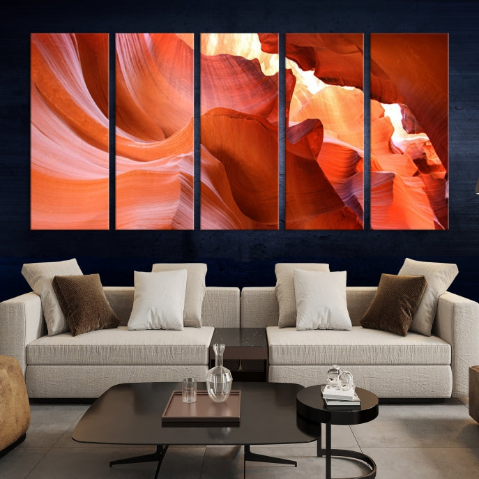 Red Wave Shape Rock Formation Antelope Large Canvas Wall Art Canvas Print