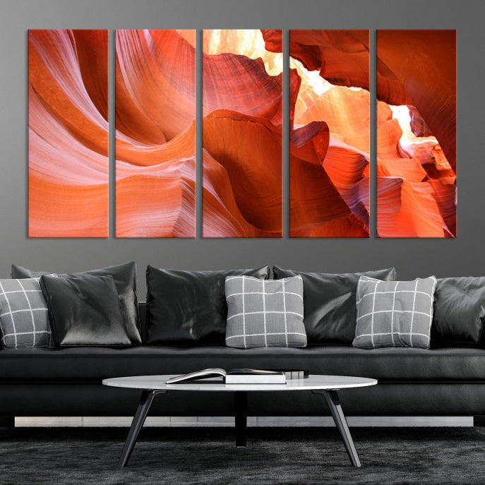 Red Wave Shape Rock Formation Antelope Large Canvas Wall Art Canvas Print