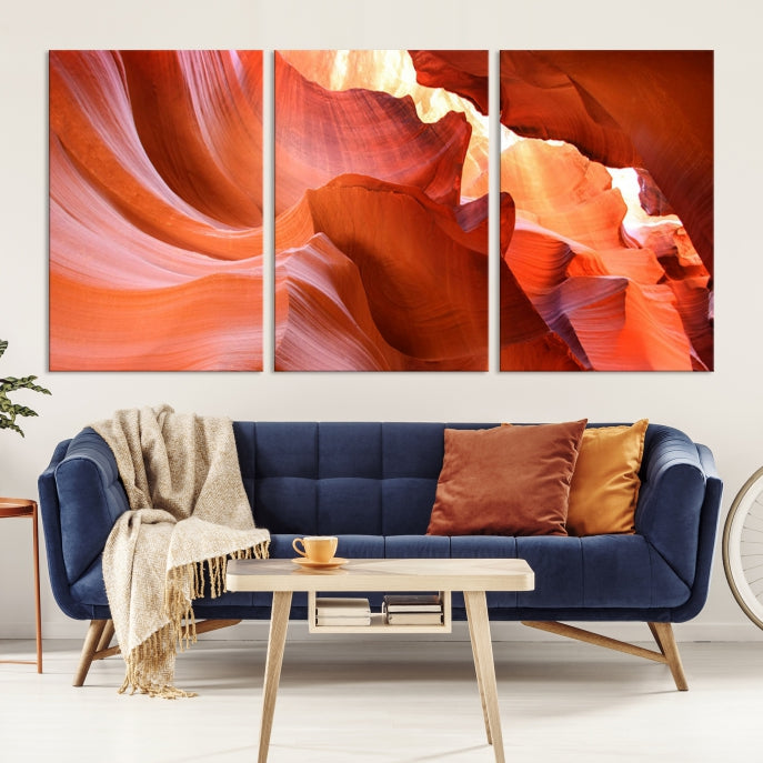 Red Wave Shape Rock Formation Antelope Large Canvas Wall Art Canvas Print