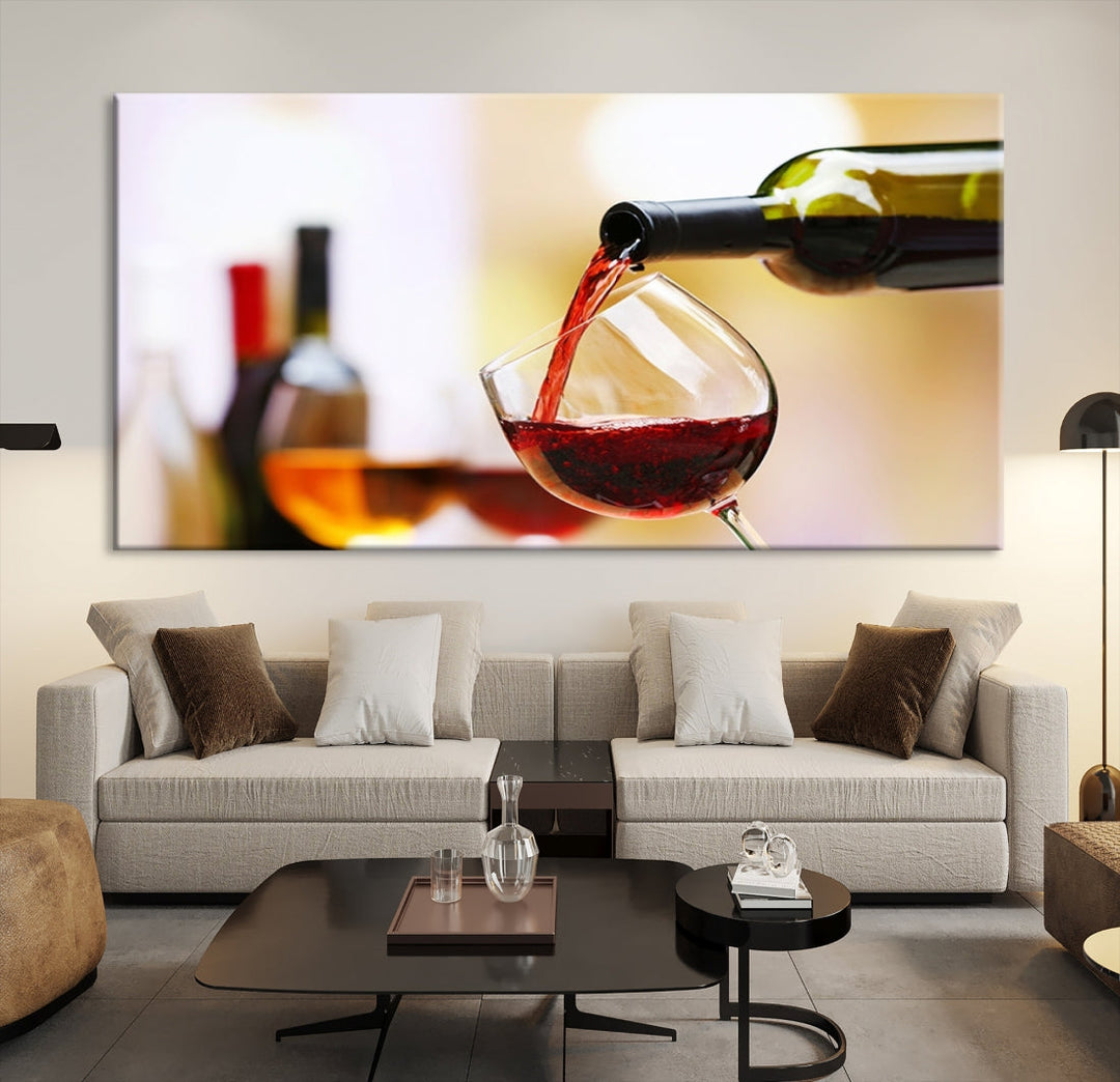 Red Wine in Glass Giclee Extra Large Wall Art Canvas Print